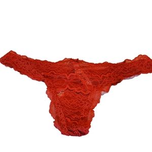 Victoria Secret NEW (M) Sexy Red Lace Thong Panties